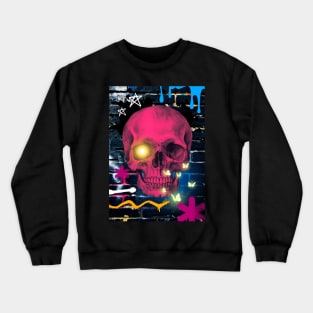 Pink Skull Graffiti Crewneck Sweatshirt